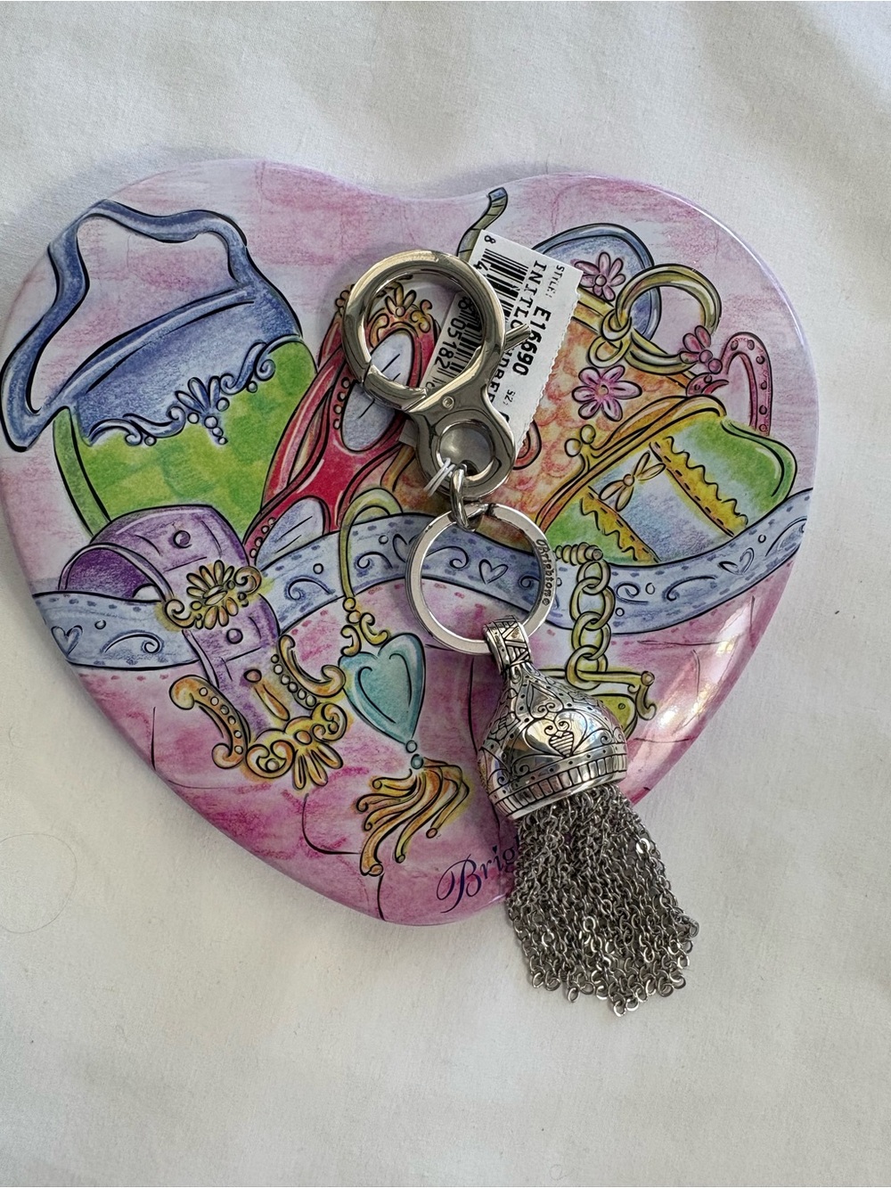 NWT Brighton Silver Chain Tassel Keychain